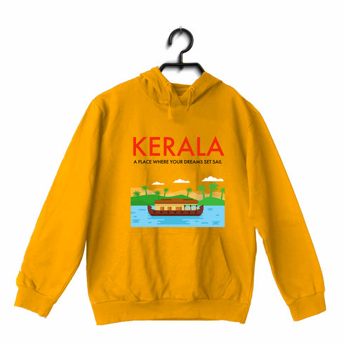 Quirkipedia Kerala-Boat Sail Malayalam Kerala Hooded SweatShirts