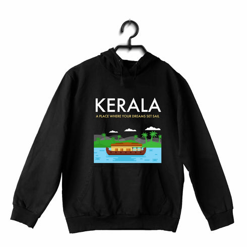 Quirkipedia Kerala-Boat Sail Malayalam Kerala Hooded SweatShirts