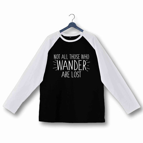 Travel Wanderlust Not all Those Wander are Lost Custom Printed Graphic Design Raglan T-Shirt for Women
