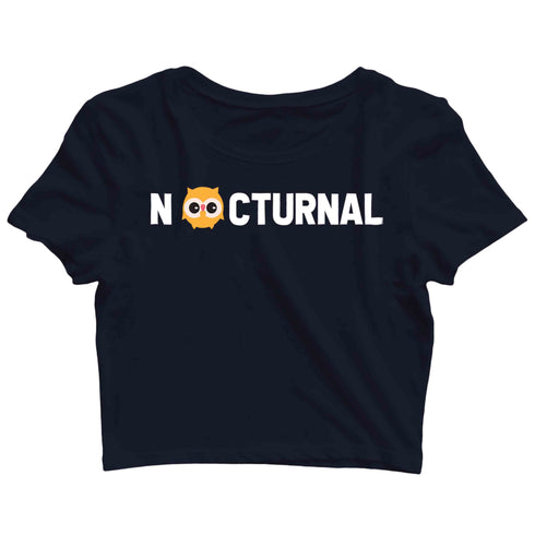 Funny Wanderlust Nocturnal Custom Printed Graphic Design Crop Top T-Shirt for Women