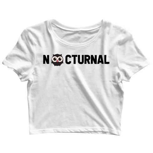 Funny Wanderlust Nocturnal Custom Printed Graphic Design Crop Top T-Shirt for Women