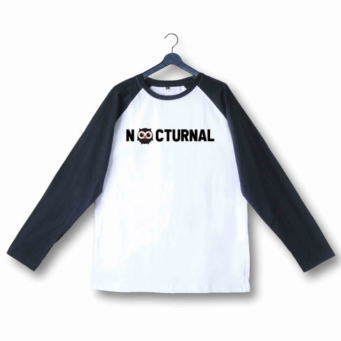 Funny Wanderlust Nocturnal Custom Printed Graphic Design Raglan T-Shirt for Women