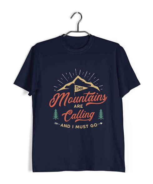 Wanderlust Travel Travel The Mountains are Calling Custom Printed Graphic Design T-Shirt for Women