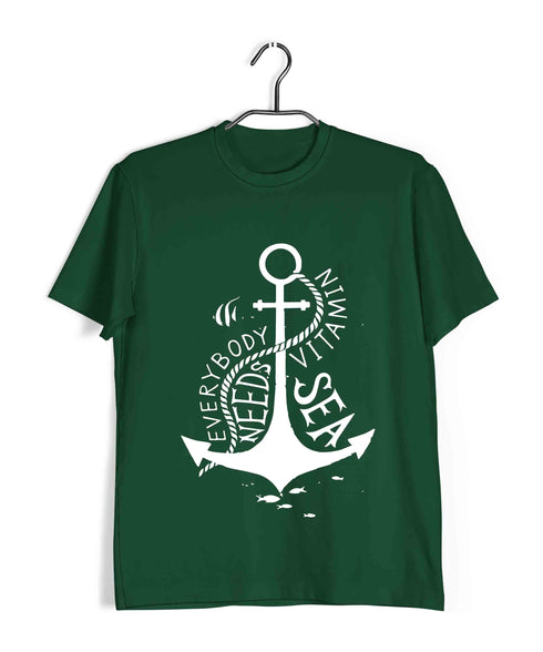 Wanderlust Travel Travel Everybody needs Vitamin Sea Custom Printed Graphic Design T-Shirt for Men