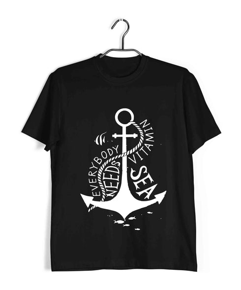 Wanderlust Travel Travel Everybody needs Vitamin Sea Custom Printed Graphic Design T-Shirt for Men