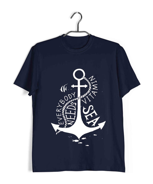 Wanderlust Travel Travel Everybody needs Vitamin Sea Custom Printed Graphic Design T-Shirt for Men