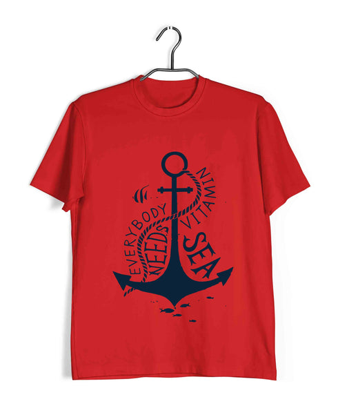 Wanderlust Travel Travel Everybody needs Vitamin Sea Custom Printed Graphic Design T-Shirt for Men
