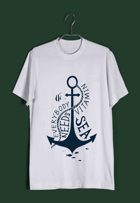 Everybody needs Vitamin Sea Travel Casual Graphic Printed T-Shirt for Men