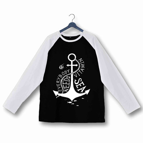 Travel Wanderlust Everybody needs Vitamin Sea Custom Printed Graphic Design Raglan T-Shirt for Women