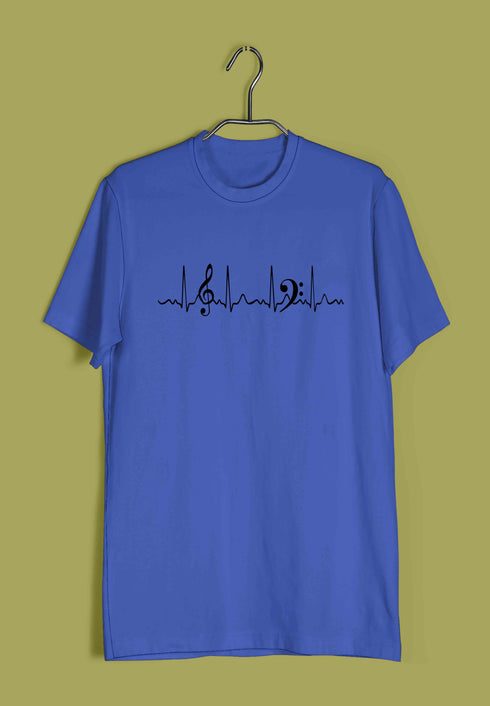 Minimal Tributes - MUSIC IS LIFE Music Casual Graphic Printed T-Shirt for Men