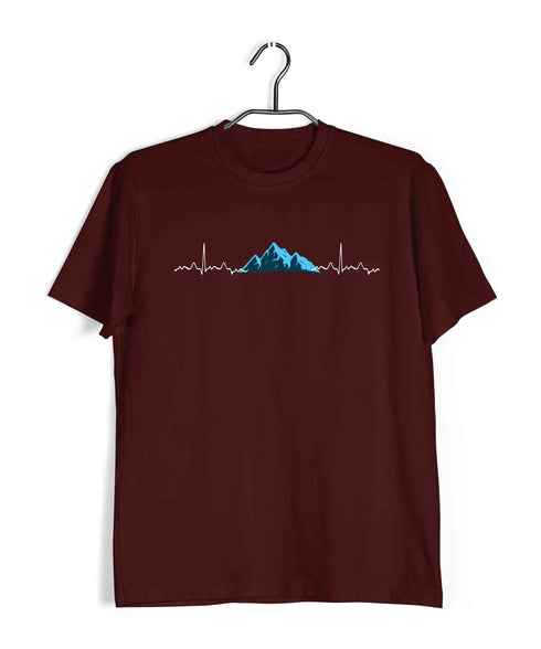 minimal designsPop Culture Travel Minimal Tributes - MOUNTAINS ARE LIFE Custom Printed Graphic Design T-Shirt for Men