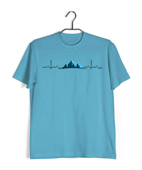minimal designsPop Culture Travel Minimal Tributes - MOUNTAINS ARE LIFE Custom Printed Graphic Design T-Shirt for Men