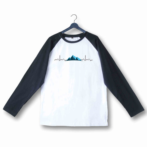 Travel Minimal Tributes - MOUNTAINS ARE LIFE Custom Printed Graphic Design Raglan T-Shirt for Women
