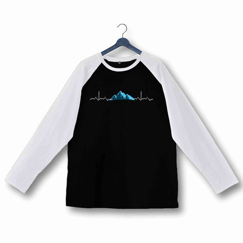 Travel Minimal Tributes - MOUNTAINS ARE LIFE Custom Printed Graphic Design Raglan T-Shirt for Women