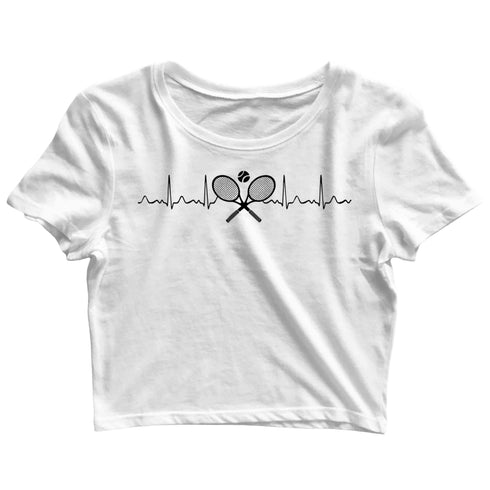 Sports Tennis Minimal Tributes - TENNIS IS LIFE Custom Printed Graphic Design Crop Top T-Shirt for Women
