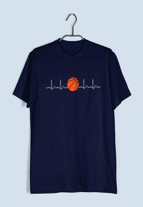 Basketball Pop Culture Minimal Tributes - BASKETBALL IS LIFE Sports Casual Graphic Printed T-Shirt for Men