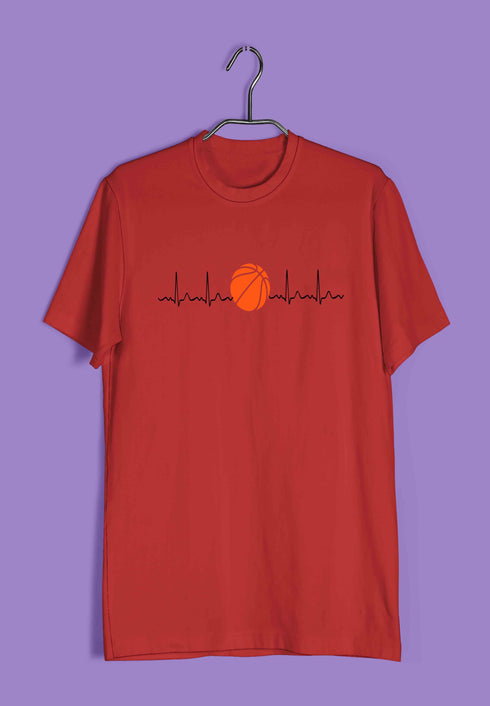 Basketball Pop Culture Minimal Tributes - BASKETBALL IS LIFE Sports Casual Graphic Printed T-Shirt for Men