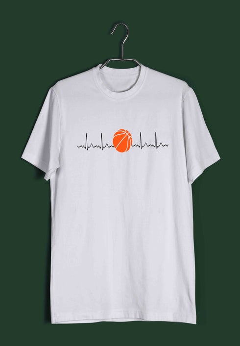 Basketball Pop Culture Minimal Tributes - BASKETBALL IS LIFE Sports Casual Graphic Printed T-Shirt for Men