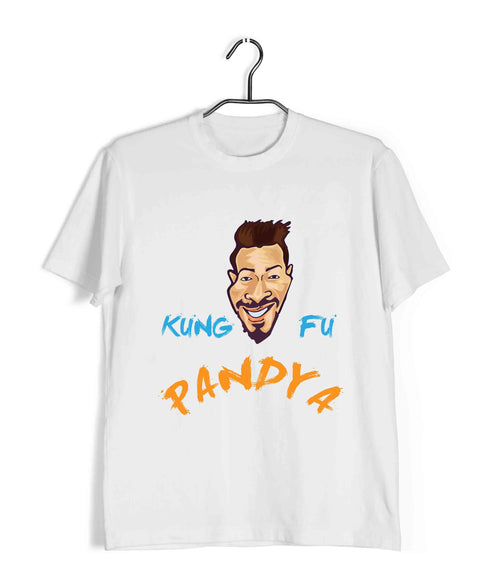 Team India Hardik Pandya - Kung Fu Pandya Cricket Casual Graphic Printed T-Shirt for Men