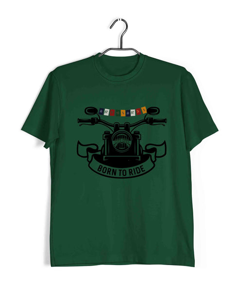 Wanderlust Travel Travel LADAKH FLAG ON BIKE Custom Printed Graphic Design T-Shirt for Men