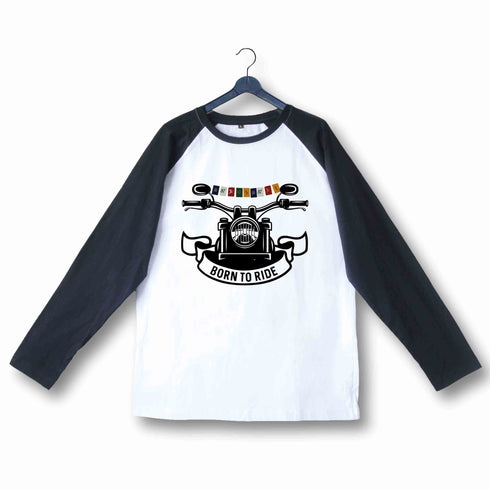 Biker Travel Wanderlust LADAKH FLAG ON BIKE Custom Printed Graphic Design Raglan T-Shirt for Women