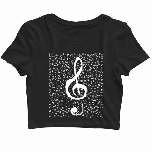 Music Classical Classical Music Design Treble Maker Custom Printed Graphic Design Crop Top T-Shirt for Women
