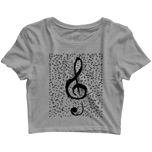 Music Classical Classical Music Design Treble Maker Custom Printed Graphic Design Crop Top T-Shirt for Women
