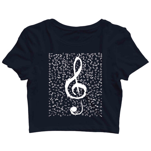 Music Classical Classical Music Design Treble Maker Custom Printed Graphic Design Crop Top T-Shirt for Women