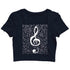 Music Classical Classical Music Design Treble Maker Custom Printed Graphic Design Crop Top T-Shirt for Women