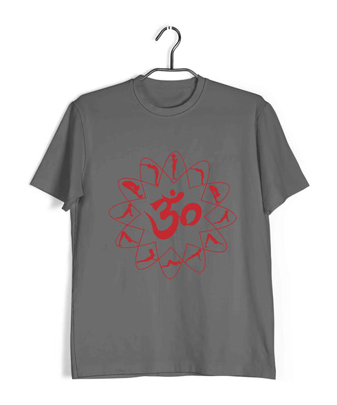 Yoga OM SURYANAMASKAR YOGA Fitness Casual Graphic Printed T-Shirt for Men