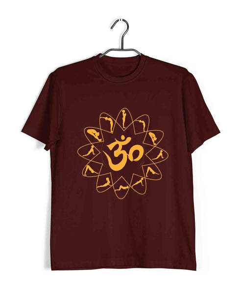 Yoga OM SURYANAMASKAR YOGA Fitness Casual Graphic Printed T-Shirt for Men