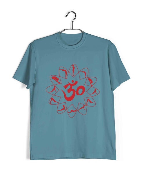 Yoga OM SURYANAMASKAR YOGA Fitness Casual Graphic Printed T-Shirt for Men