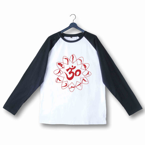 Yoga Fitness Yoga OM SURYANAMASKAR YOGA Custom Printed Graphic Design Raglan T-Shirt for Women