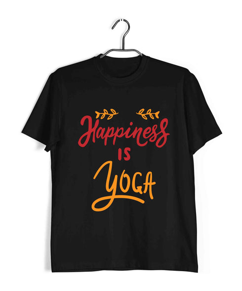 Yoga Fitness Yoga HAPPINESS IS YOGA Custom Printed Graphic Design T-Shirt for Women