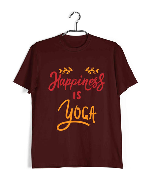 Yoga HAPPINESS IS YOGA Fitness Casual Graphic Printed T-Shirt for Men