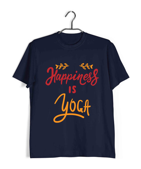 Yoga HAPPINESS IS YOGA Fitness Casual Graphic Printed T-Shirt for Men