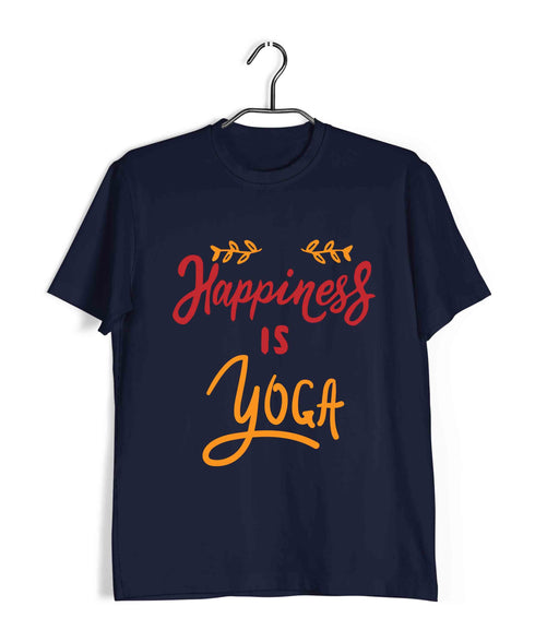 Yoga Fitness Yoga HAPPINESS IS YOGA Custom Printed Graphic Design T-Shirt for Women