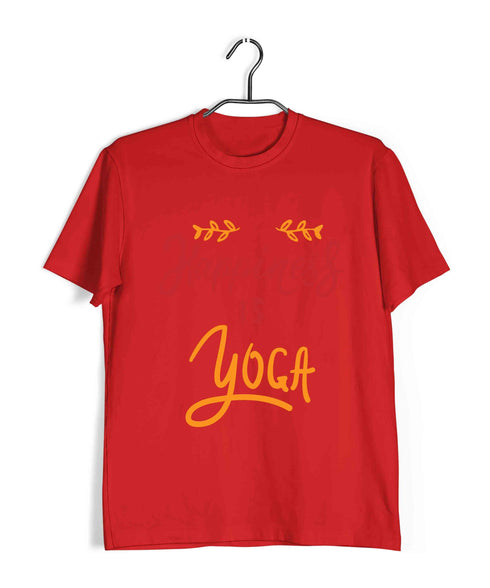 Yoga HAPPINESS IS YOGA Fitness Casual Graphic Printed T-Shirt for Men