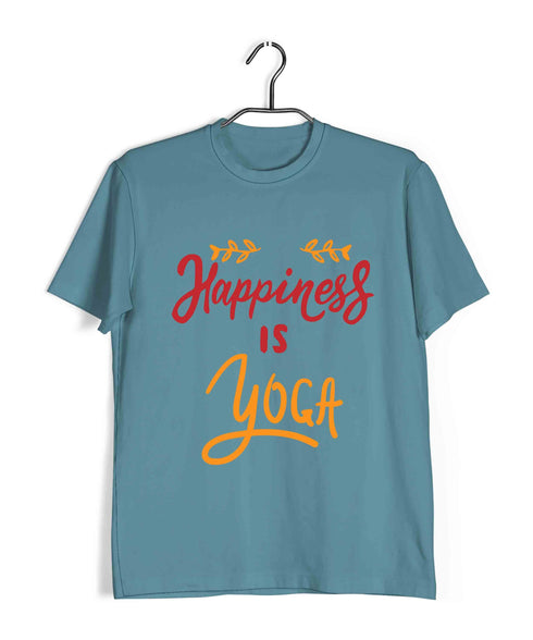 Yoga HAPPINESS IS YOGA Fitness Casual Graphic Printed T-Shirt for Men