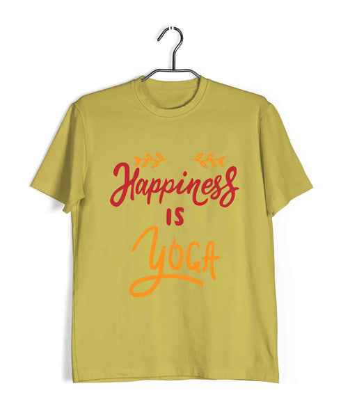 Yoga Fitness Yoga HAPPINESS IS YOGA Custom Printed Graphic Design T-Shirt for Women