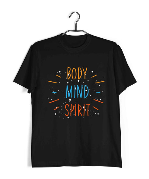 Yoga BODY MIND SPIRIT Fitness Casual Graphic Printed T-Shirt for Men