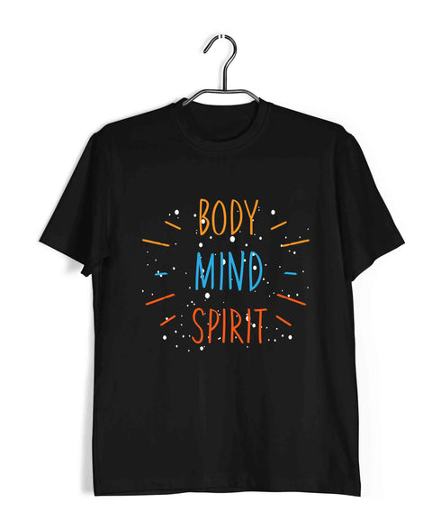 Yoga Fitness Yoga BODY MIND SPIRIT Custom Printed Graphic Design T-Shirt for Women