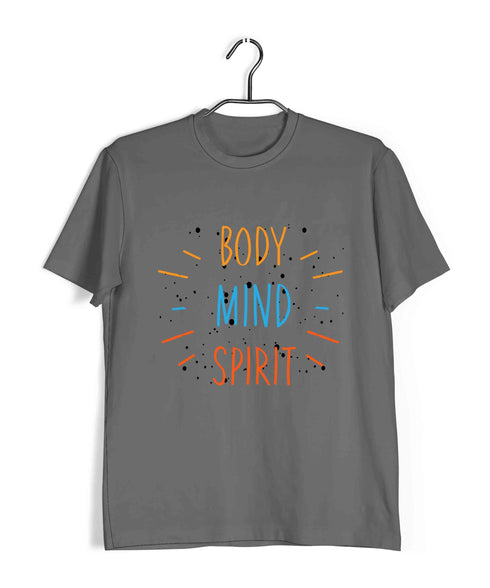 Yoga BODY MIND SPIRIT Fitness Casual Graphic Printed T-Shirt for Men