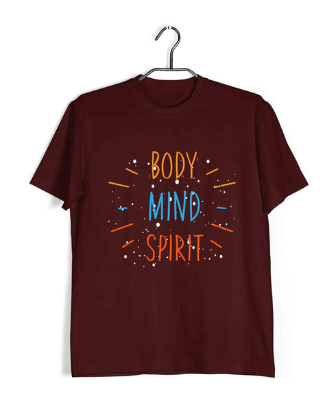 Yoga BODY MIND SPIRIT Fitness Casual Graphic Printed T-Shirt for Men