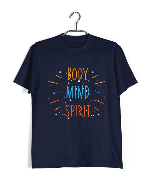 Yoga BODY MIND SPIRIT Fitness Casual Graphic Printed T-Shirt for Men