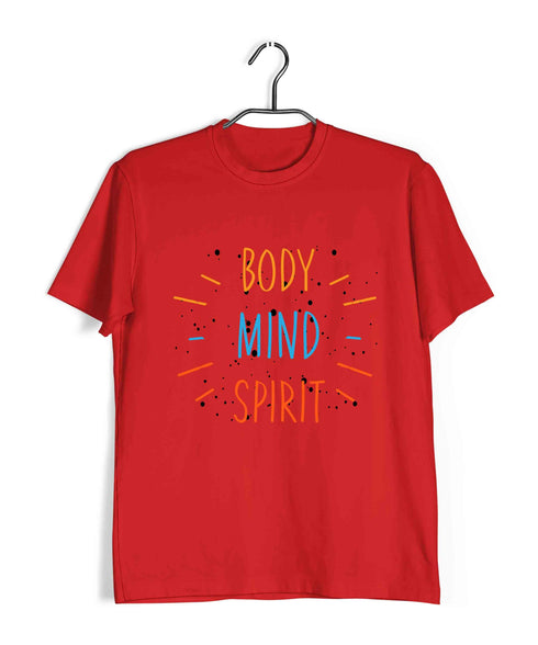 Yoga BODY MIND SPIRIT Fitness Casual Graphic Printed T-Shirt for Men