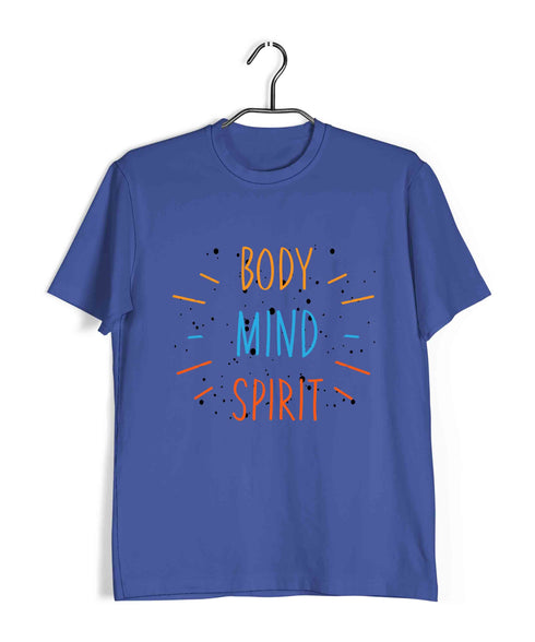 Yoga BODY MIND SPIRIT Fitness Casual Graphic Printed T-Shirt for Men