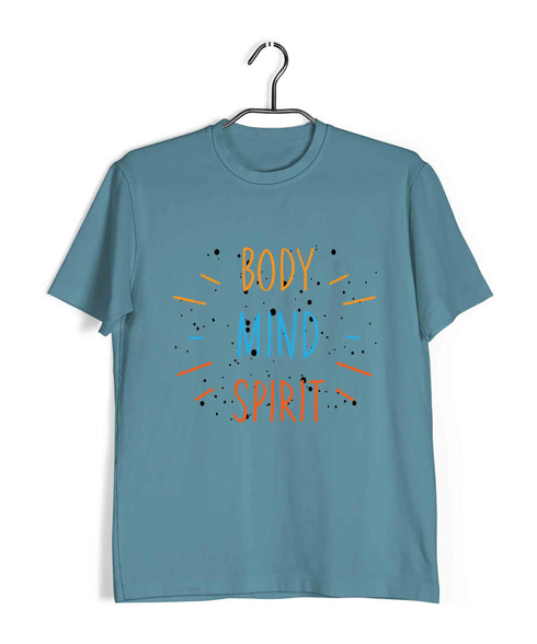 Yoga BODY MIND SPIRIT Fitness Casual Graphic Printed T-Shirt for Men