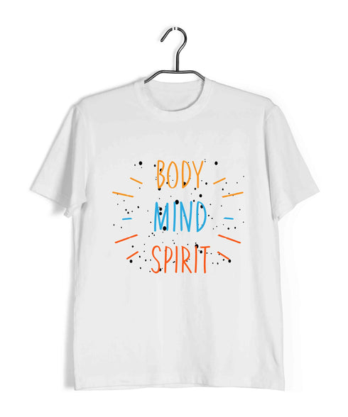 Yoga BODY MIND SPIRIT Fitness Casual Graphic Printed T-Shirt for Men