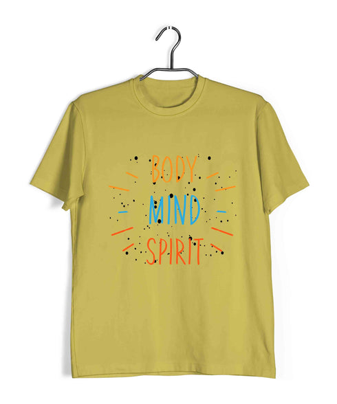 Yoga Fitness Yoga BODY MIND SPIRIT Custom Printed Graphic Design T-Shirt for Women